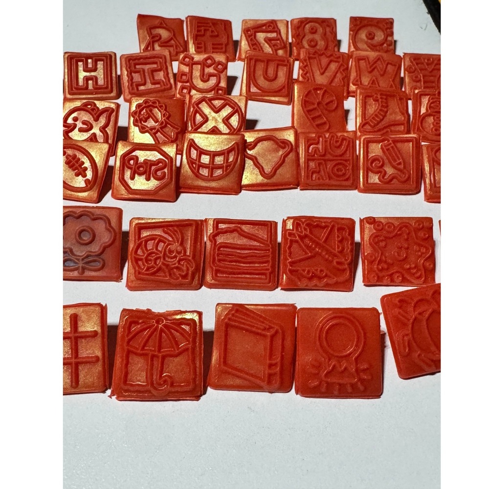 Fiskars Interchangeable Rubber Stamp Set Red Icons Symbols with Blue Base Lot - Picture 8 of 16